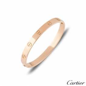 Cartier Rose Gold Plain Love Bracelet Size 17 B6035617 Cartier Rose Gold Plain Love Bracelet Size 17 B6035617